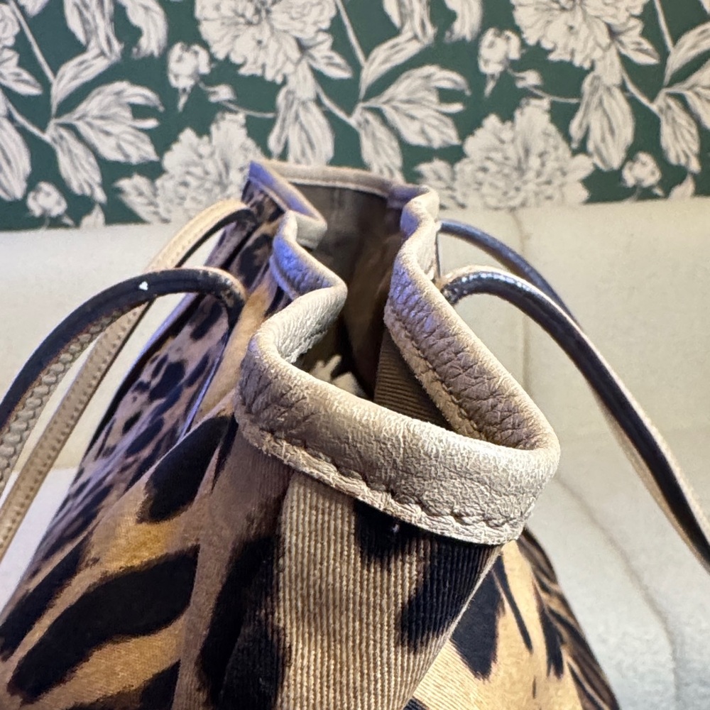 Dolce & Gabbana Leopard Print Tote in Brown and Black with Gold Trim - Picture 7 of 14